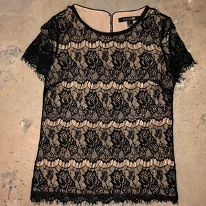 Black lace, cap sleeve top from Forever 21